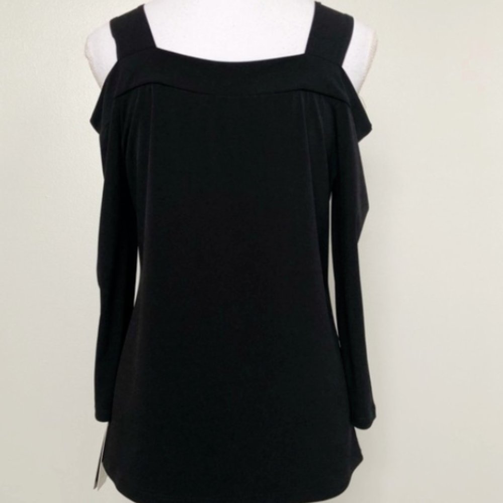 Clara Sun Woo • Black Cold Shoulder Top T125